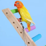 Original wooden bird climbing ladder and exercise rack, safe and durable, promotes physical activity, mental enrichment, and interactive play for parrots, cockatiels, parakeets, and small birds.