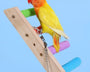Original wooden bird climbing ladder and exercise rack, safe and durable, promotes physical activity, mental enrichment, and interactive play for parrots, cockatiels, parakeets, and small birds.