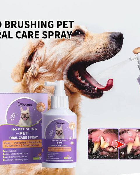 Original pet oral care spray for dogs and cats, prevents tartar, eliminates bad breath, keeps teeth healthy, safe for daily use.