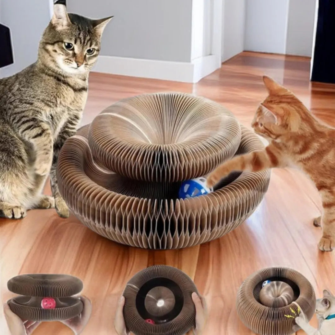 Original cat interactive toy with scratching pad, climbing frame, and ball track, durable and eco-friendly, for exercise and claw care.