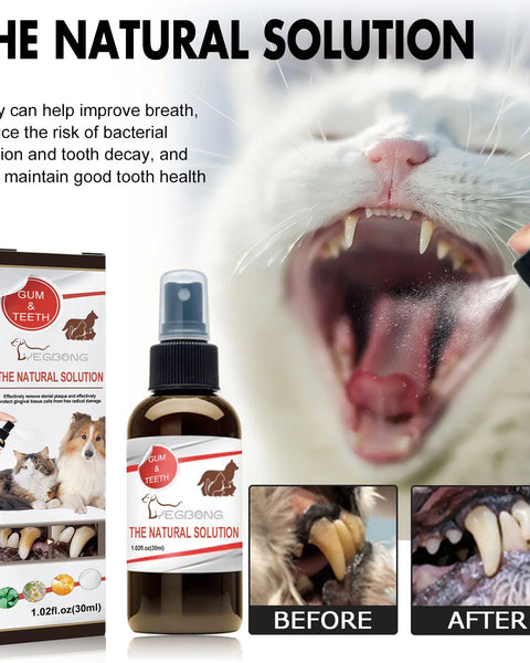 Original dog and cat dental spray, bad breath remover, tartar control, plaque reduction, healthy gums, easy oral care, 30ml.