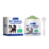 Original dog teeth cleaning powder for fresh breath, tartar and plaque removal, promoting healthy gums and oral hygiene.