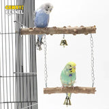 Original double-layer wooden bird perch, safe and durable, promotes exercise, mental stimulation, and natural beak and claw care for parrots, cockatiels, parakeets, and small to medium birds.