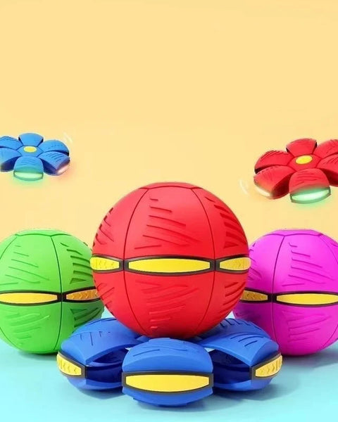 Durable and safe interactive dog toy. Functions as a bouncy ball and flying disc, promotes exercise, mental stimulation, and indoor/outdoor play for dogs of all sizes.