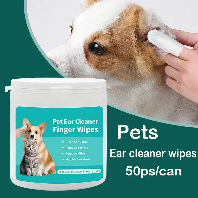 Original ear cleaning wipes for cats and dogs, gently remove wax, dirt, and mites, prevent odors and infections, safe for regular use.