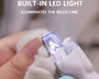 Pet nail trimmer with built-in LED light for safe and precise claw trimming. Suitable for cats, dogs, puppies, rabbits, and small animals. Durable and easy to use.