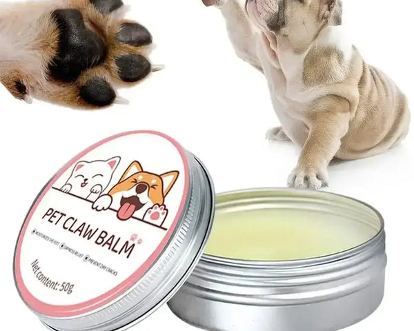 Original paw and nose balm for cats and dogs, moisturizes, protects, and repairs cracked paws and noses, safe if licked, suitable for all weather conditions.