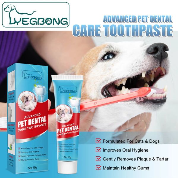 Original pet dental care toothpaste for dogs and cats, promotes oral hygiene, fresh breath, tartar removal, and plaque prevention