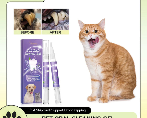 Safe and original pet dental gel for dogs and cats, removes stains, tartar, and bad breath, promotes healthy gums, and supports oral hygiene with natural ingredients.