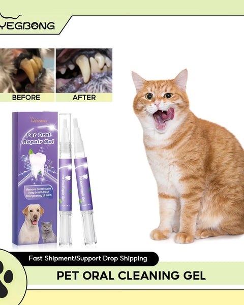 Safe and original pet dental gel for dogs and cats, removes stains, tartar, and bad breath, promotes healthy gums, and supports oral hygiene with natural ingredients.