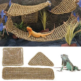 Original hand-woven reptile hammock lounge, soft and durable, provides safe resting, climbing, and enrichment for bearded dragons, chameleons, geckos, iguanas, snakes, hamsters, and small birds.