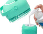 Original silicone pet bath brush and massager with built-in shampoo dispenser, safe for dogs and cats, ergonomic, non-slip, promotes comfort, hygiene, and gentle massage.