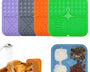 silicone licking mat for dogs and cats, slow feeding bowl with suction cups, calming aid for baths, grooming and stress relief