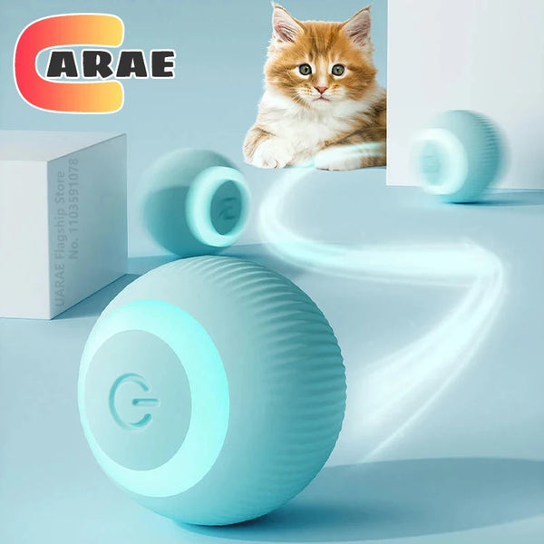 Smart original electric interactive rolling ball for cats, motion-activated, rechargeable, soft silicone, promotes play, exercise, and mental stimulation, safe and durable.